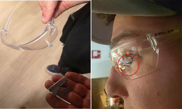 Denne arbeideren fikk virkelig erfare viktigheten av riktig verneutstyr på jobb.